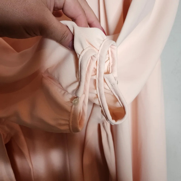 J. Crew 10 Tall Blush Pink Long Sleeve Knee Length True Wrap Dress 10T - Picture 9 of 16